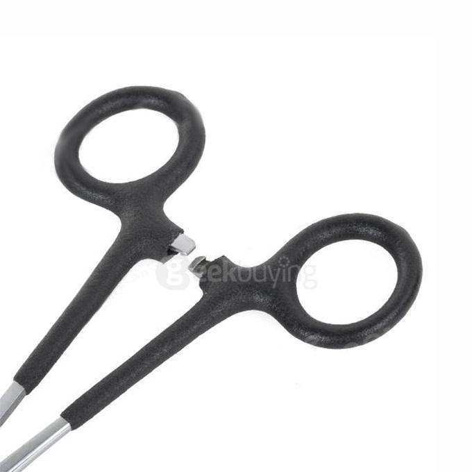 030 Convenient Stainless Steel Angler Pliers Clamp Toolkit For Fishing - Silver + Black