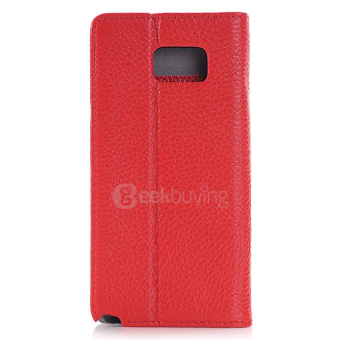 Litchi Texture Leather Case With Holder/Card Slots/Wallet For Samsung Galaxy Note 5 - Red