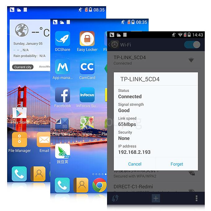 InFocus M810 4G LTE 5.5inch SHARP FHD Android 4.4 2GB RAM 16GB ROM Smartphone Snapdragon 801 2.5GHz LED Light E-compass Miracast- Black