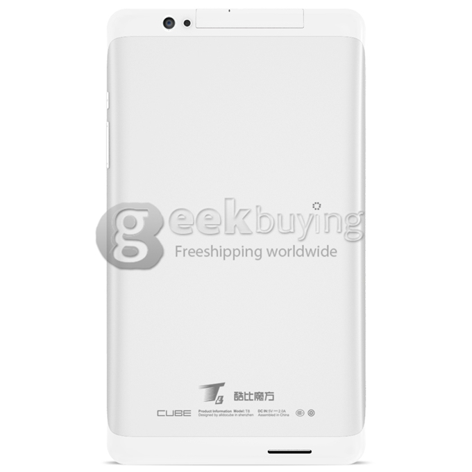 Cube T8 4G Phablet Android 5.1 8 Inch 1GB/16GB MT8735 Quad Core 1.3GHz Phone Call Tablet PC IPS 1280*800 GPS HDMI - White+Silver