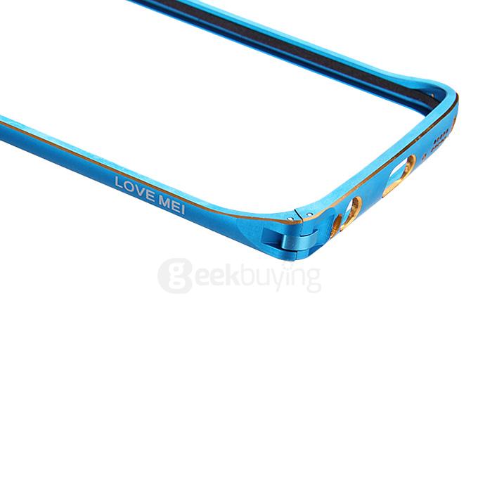 Lovemei Lightweight Aluminum Metal Bumper Protective Frame for Samsung Galaxy S6 Edge - Blue