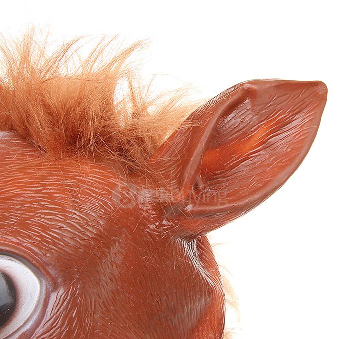 Halloween Costume Prop Funny Horse Head Mask Halloween Mask - Brown