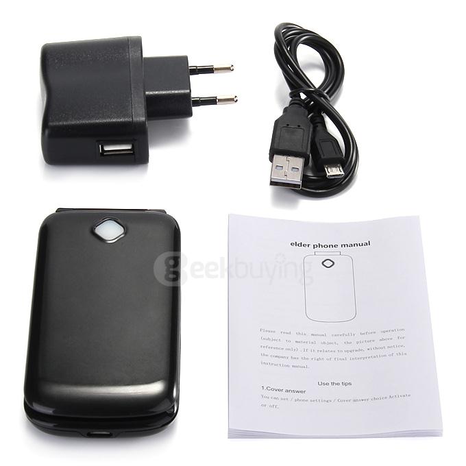 VKworld Diamond Z2 2.4inch TFT Color Display Screen Flip Rotation Cellphone Elder People Mobile Phone - Black