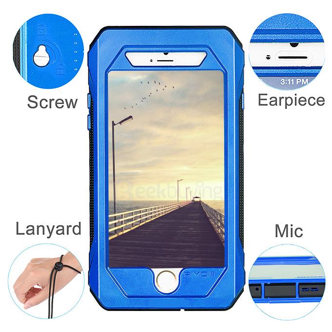 RIYO Waterproof Shockproof Dirtproof SnowProof IP68 Standard Cover Case Protective Case For iPhone 6 Plus / iPhone 6s Plus - Blue