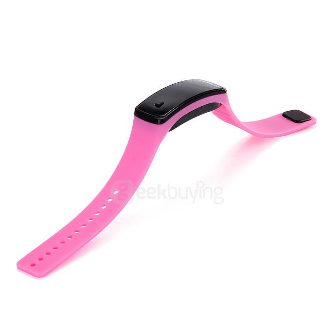 Lucky Family Leisure Unisex Digital Sports Watch Red LED Time And Date Display - Pink