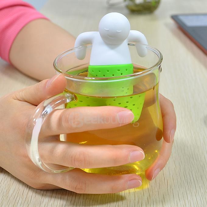 Portable Creative Silicon Mr Tea Infuser Tea Bag Holder 5Pcs - Mixed Color