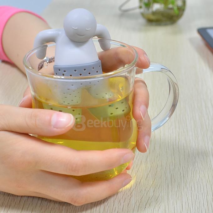 Portable Creative Silicon Mr Tea Infuser Tea Bag Holder 5Pcs - Mixed Color