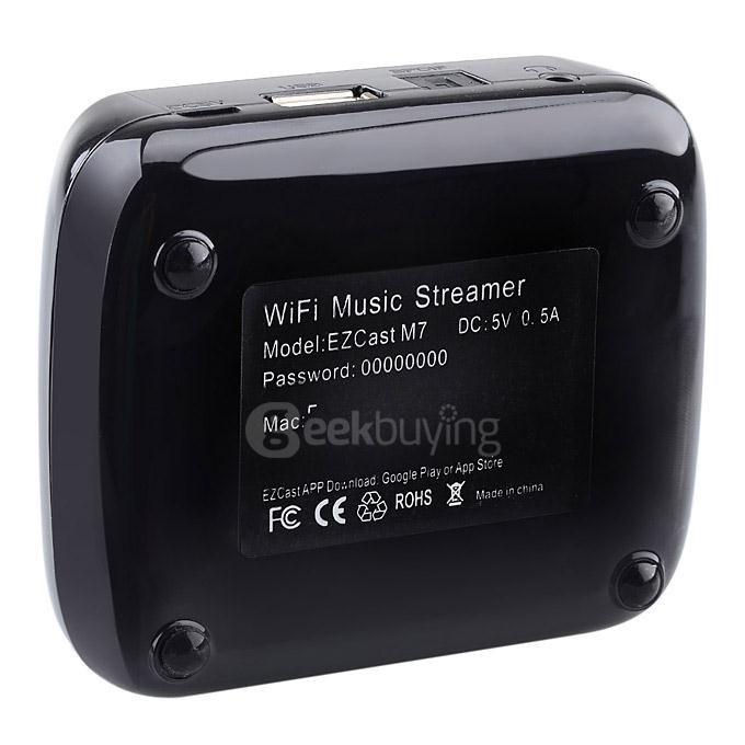 M7 Wi-Fi Audio Music Streamer Receiver HD Media Box Wi-Fi Support Qplay DLAN AirPlay EZCast - Black