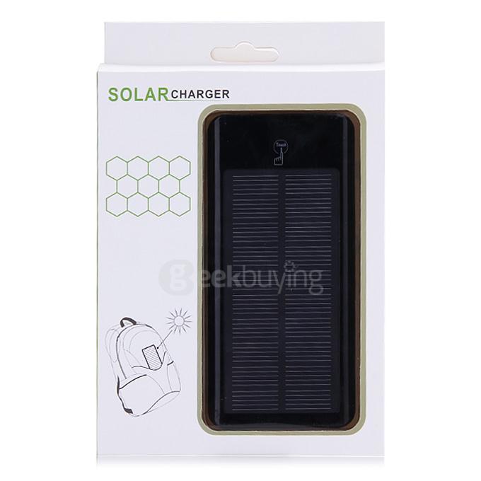 12000mAh Dual USB Solar Charger External Portable Battery Touch Screen Power Bank for Phone Tablet MP3/4 Camera - Black