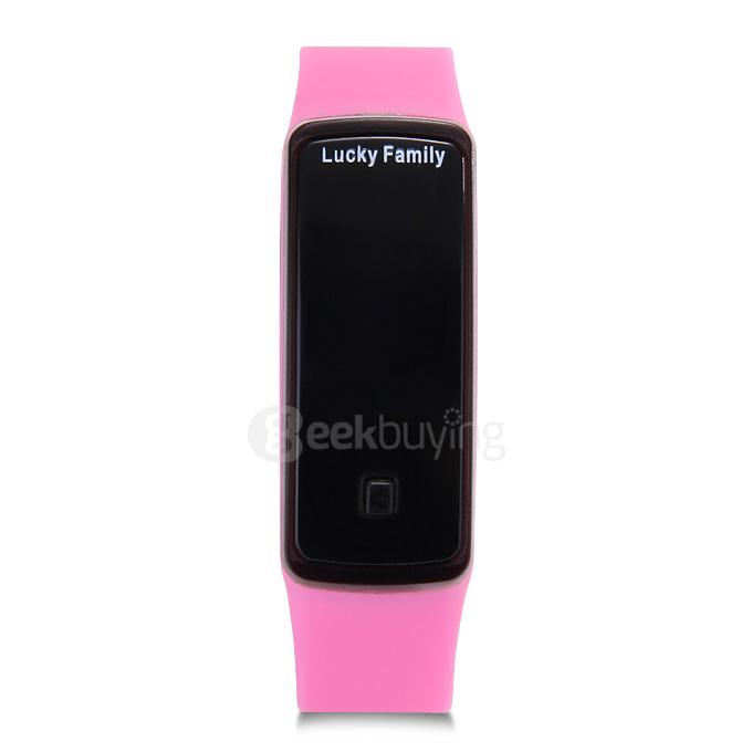 Lucky Family Leisure Unisex Digital Sports Watch Red LED Time And Date Display - Pink