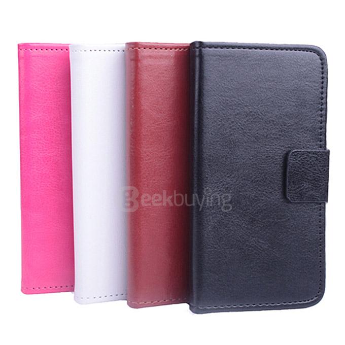 Protective Hard Cover Flip Stand Leather Case for Sony Xperia C5 Smartphone - Black