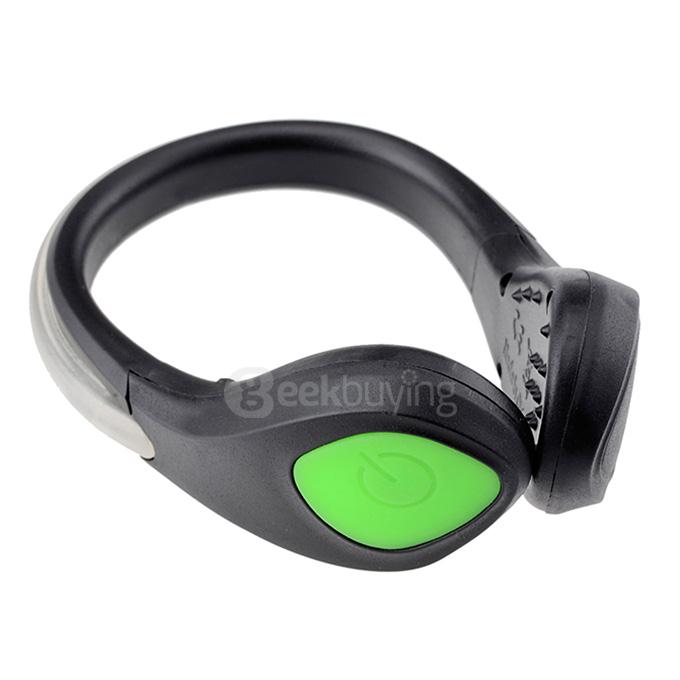Outdoor Portable Shoes Light Safe LED Wrist Light Lamp Clip - Black + Green