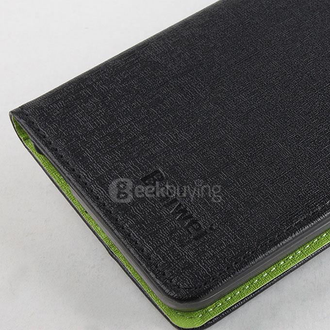 Contrast Color Protective Hard Cover Flip Stand Leather Case for Xiaomi Redmi Note 2 Smartphone - Black