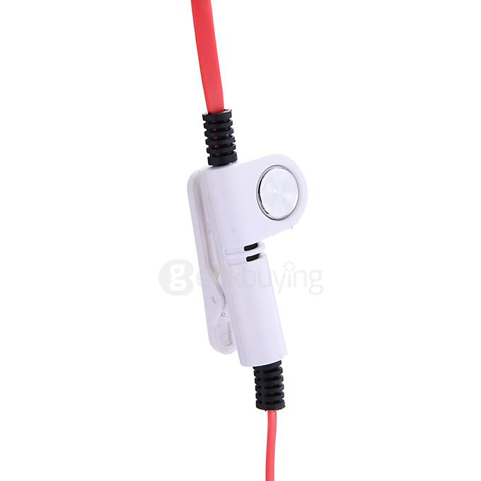 Universal Professional Walkie Talkie Headphone Headsets K Head Single Intercom Earphone Noodle-type Cable - Red