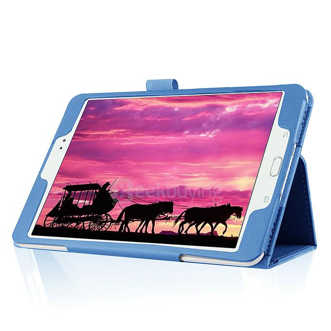 Foldable Leather Stand Cover Case with Holder For Samsung GALAXY Tab S2 8.0 Inch Tablets - Blue