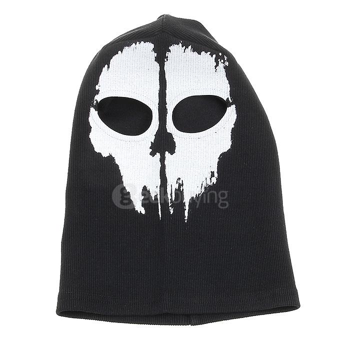 No.9 Outdoor Halloween Cosplay Skull Skeleton Ghost Head Mask - Black + White