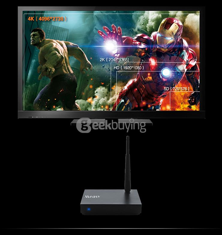 Measy B4T Android 5.1 4K TV BOX RK3368 Octa Core 1G/8G 802.11 b/g/n 2.4G Gigabit LAN Bluetooth 4.0 XBMC H.265
