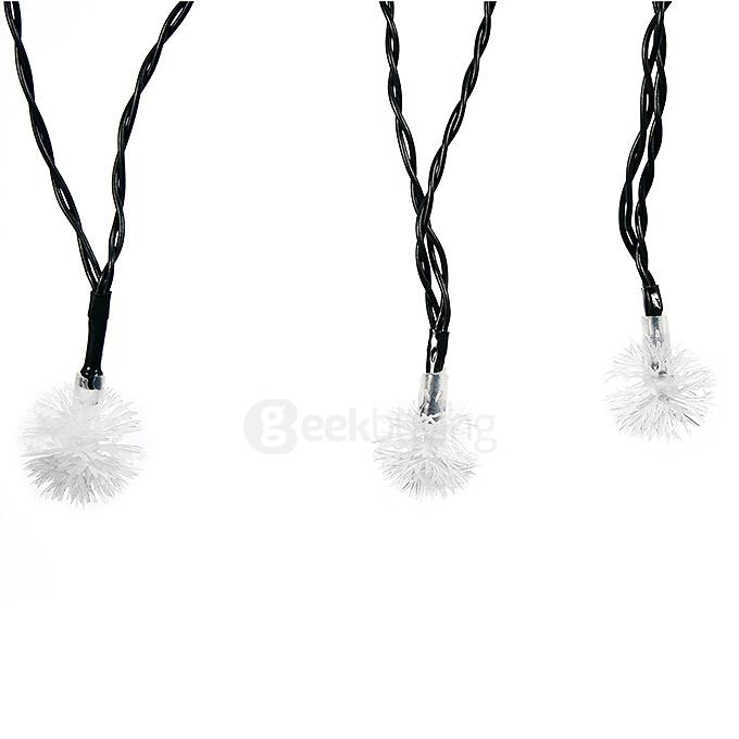 4.8m 20 LED Solar Outdoor String Lights Fairy Lights Chuzzle Ball Solar Powered Outdoor String Lights - White