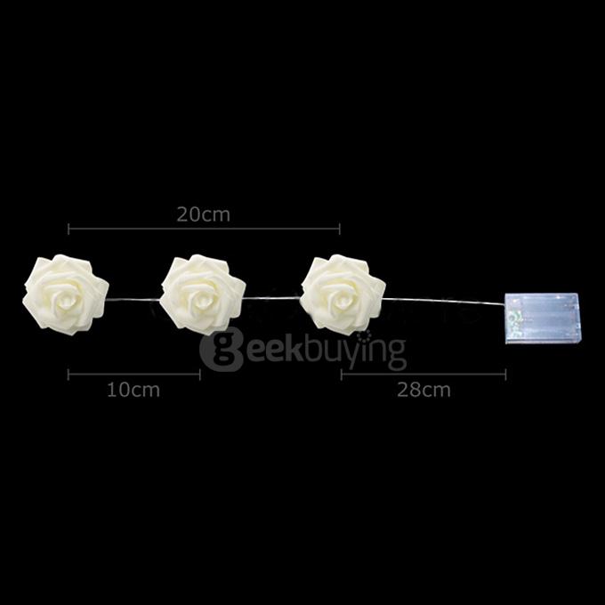 20 LED Rose Flowers String Lights LED Strips Lamp For Bedroom Decoration Wedding Christmas Party - Pink