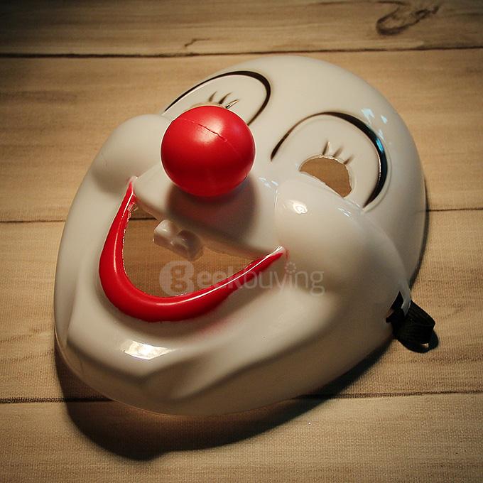Halloween Masquerade Party PVC Clown Mask - White + Black + Red