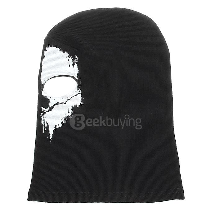 No.10 Outdoor Halloween Cosplay Skull Skeleton Ghost Head Mask - Black + White