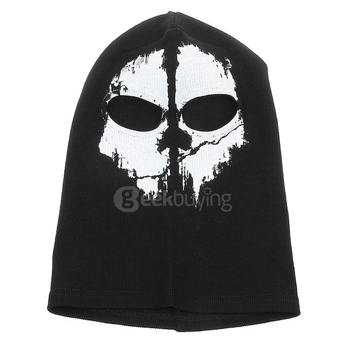 No.10 Outdoor Halloween Cosplay Skull Skeleton Ghost Head Mask - Black + White