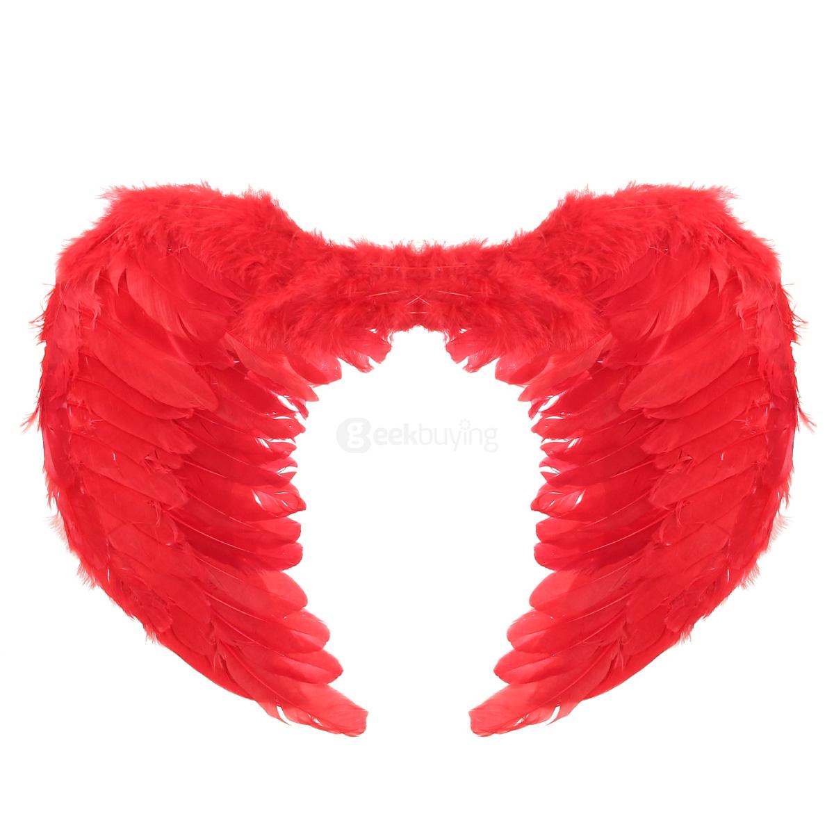 60*45cm Christmas Halloween Costume Feather Angel Wings - Red