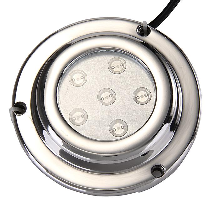 6x1W IP68 Waterproof LED Light Underwater Surface Mount Boat Yacht Light with Stainless Steel Housing - Green Light