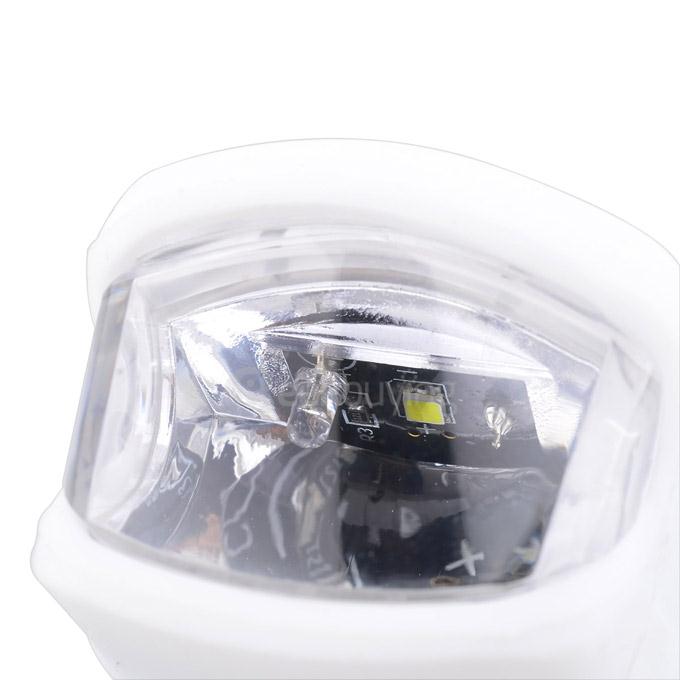 Waterproof Leadbike A50 USB Rechargeable 2-LED 2-Mode White Light Bike Headlight - White