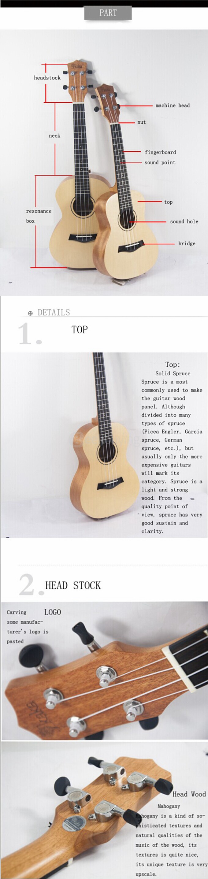 Kaka KUS-26D 21 Inch Mini Ukulele 5A Solid African Mahogany Wood Ultra-fine Matte Finish 4 Aquila Strings with Bag