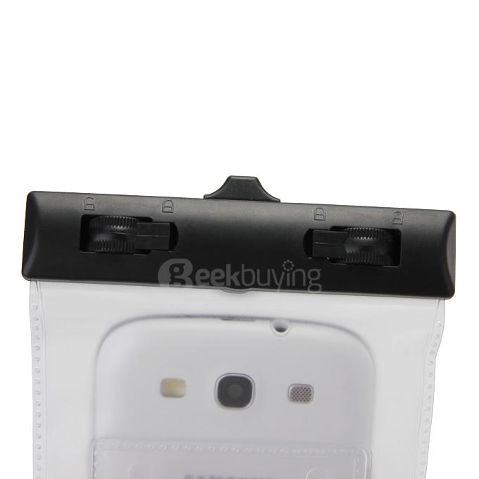 5.5In Waterproof Case Soft Pouch Protective Cover With Compass For iPhone6 Plus Universal Smartphones - Transparent