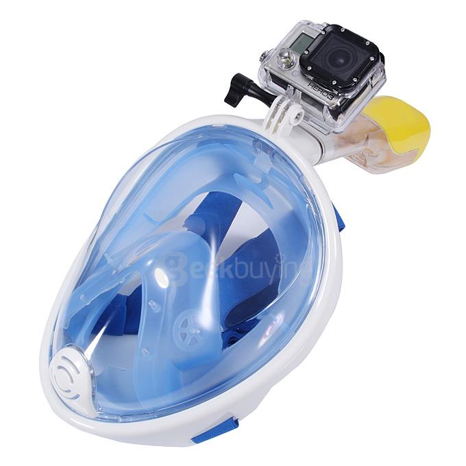 New NEOpine Water Sports Diving Equipment Full Dry Diving Mask Swimming Glasses for GoPro Hero /SJCAM / Xiaomi Xiaoyi Camera - Blue (Size L/XL)