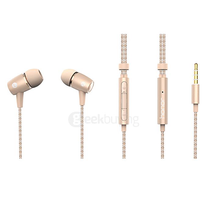 Original Huawei Honor Engine PLUS Earphone In-Ear Metal Earpiece Super Bass For Huawei Honor Mate S 7 6 P8 Max - Gold
