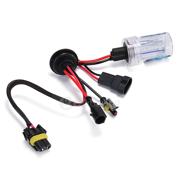 8000K Car H10 55W HID Xenon Headlight Light Lamp Bulb Replacement - Black + White ( One Pair )