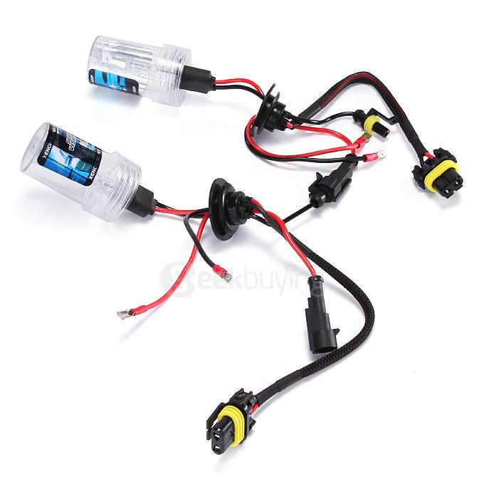 10000K Car H3 35W HID Xenon Headlight Light Lamp Bulb Replacement - Black + White ( One Pair )