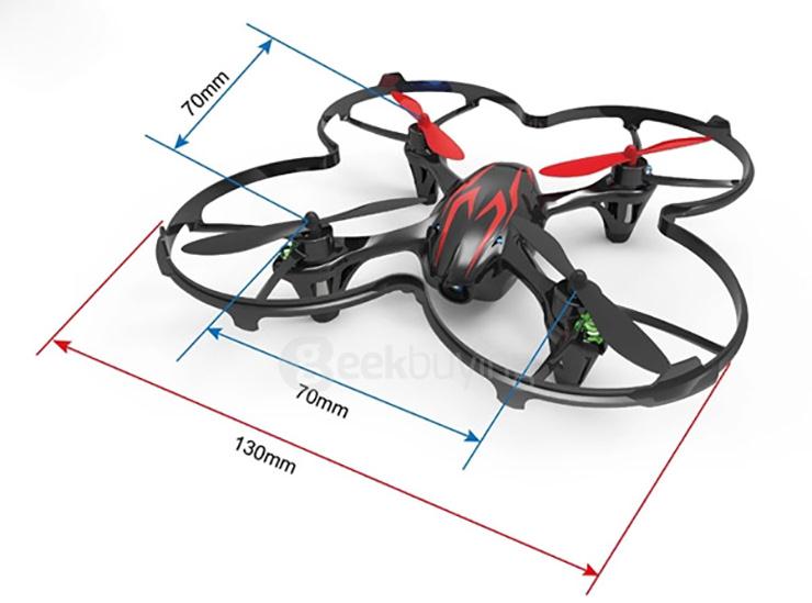 Hubsan X4 H107C 4CH RC Quadcopter 2.4G 6 Axis Gryo 0.3MP Camera RTF - Black & Red