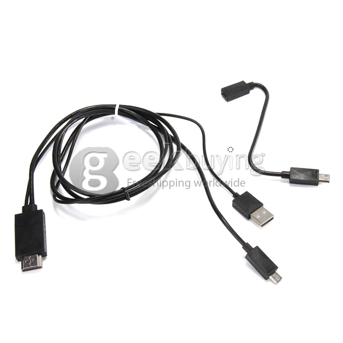 2M Micro USB MHL Male to HDMI Male Cable Works with All MHL Smartphone and Tablet PC - Black