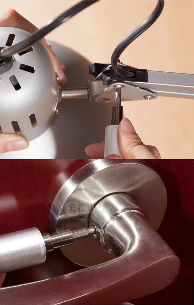 Wowstick 1S 1/8 Inch Toolkit Mini Lithium Cordless Electric Power Screwdriver With LED Base Cover Magnetic Board USB