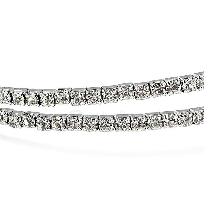 LBOS Fashion Women's Luxury Jewelry Cubic Zirconia Shell Bead Open Mouth Bracelet - Silver