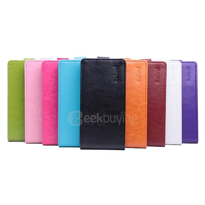 Protective Hard Cover Up And Down Flip Stand Leather Case for DOOGEE X5 Smartphone - Purple
