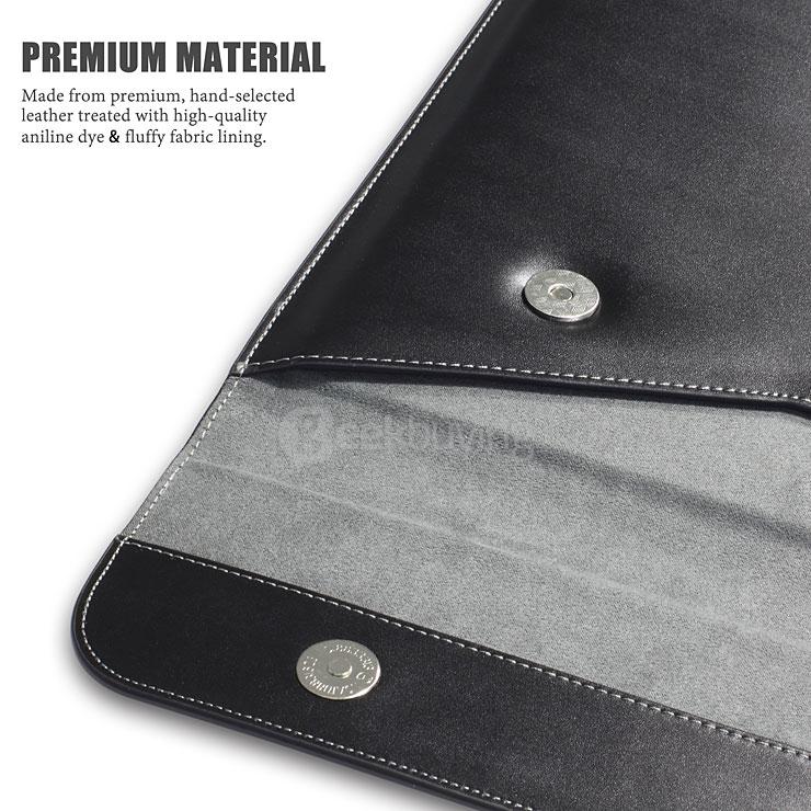 LENTION® Elegant Leather Sleeve Case for 11 Inch Macbook Air - Black