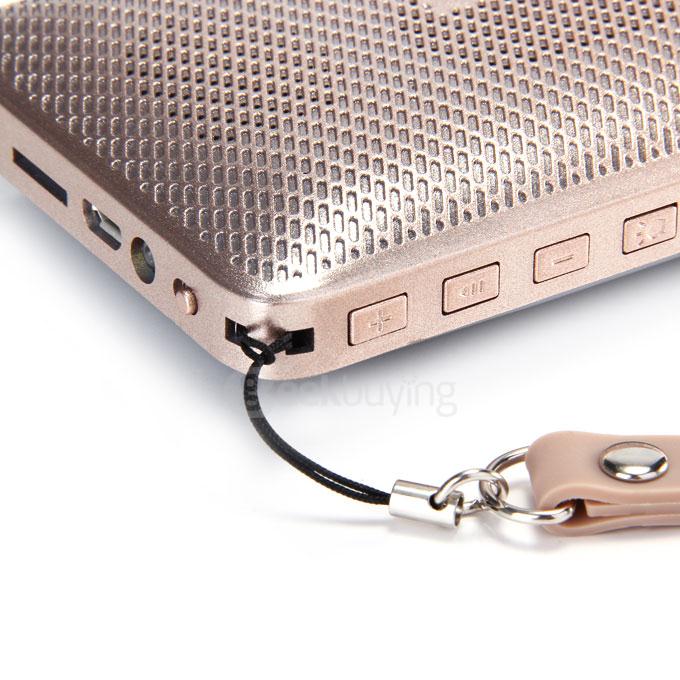 TG02 2800mA Power Bank Handsfree Stereo Wireless Bluetooth 3.0 Speaker TF FM Torchlight - Champagne