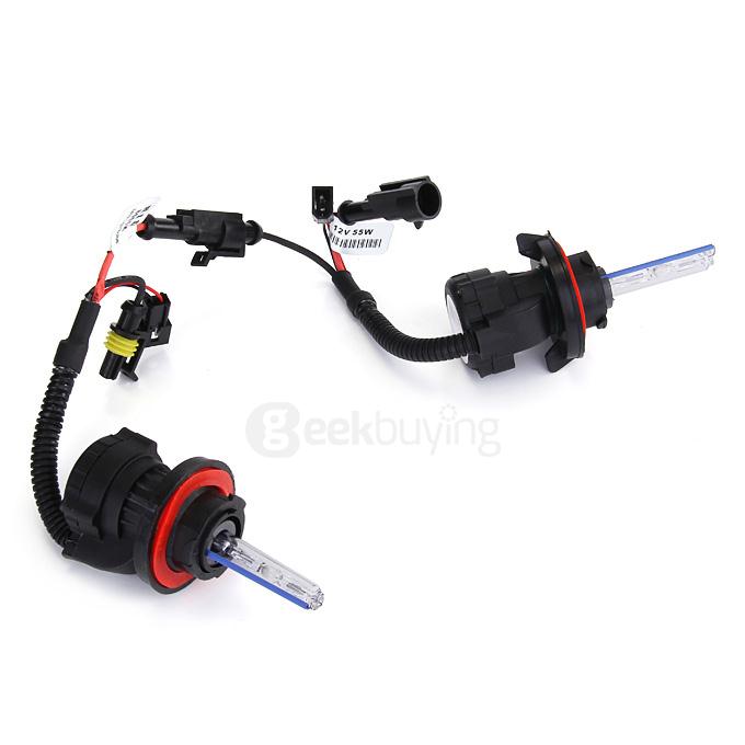5000K Car H13-3 55W HID Xenon Headlight Light Lamp Bulb Replacement - Black + White ( One Pair )