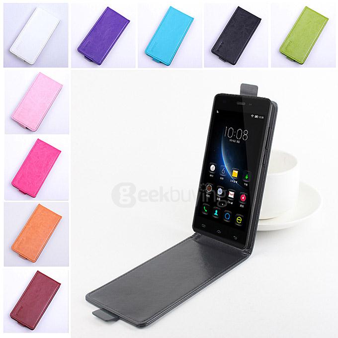 Protective Hard Cover Up And Down Flip Stand Leather Case for DOOGEE X5 Smartphone - Purple
