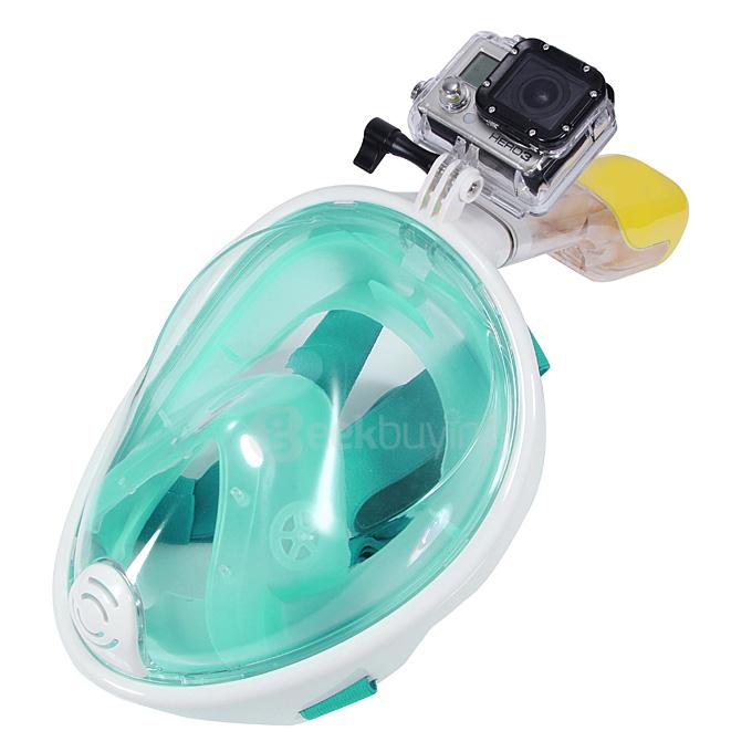 New NEOpine Water Sports Diving Equipment Full Dry Diving Mask Swimming Glasses for GoPro Hero /SJCAM / Xiaomi Xiaoyi Camera - Green (Size S/M)