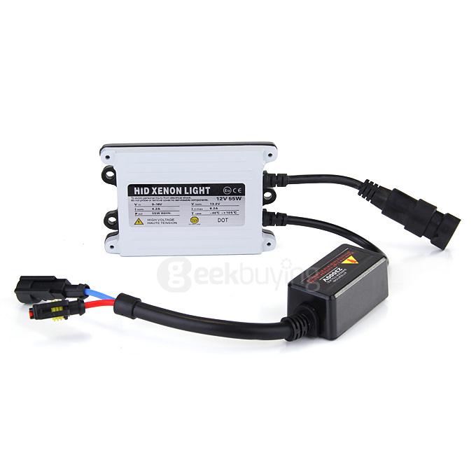 8000K 9005 55W 12V Xenon HID Kit Car Headlight Slim Ballast Xenon Bulb - Black + White