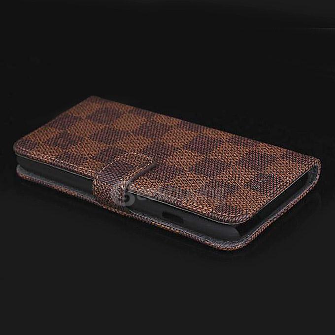 New Style Luxury Grid Pattern Pattern Wallet Leather Case Cover For Apple iPhone 6s Plus 5.5inch Phone - Brown