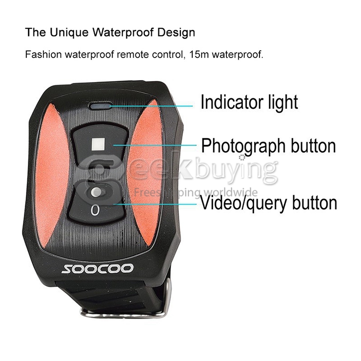 New SOOCOO S70 NTK96660 2K Resolution H.264 Action Camera Waterproof 60M Build-in WIFI Camera with Watch Remote Control