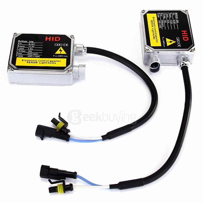 6000K 12V 880 55W F250 Xenon HID Kit Car Headlight Slim Ballast Xenon Bulb - Black ( One Pair )