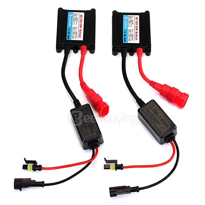 4300K H4-3 35W 12V DC230 Xenon HID Kit Car Headlight Slim Ballast Xenon Bulb White light - Black ( One Pair)